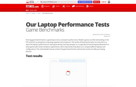 Our Laptop Performance Tests: Game Benchmarks